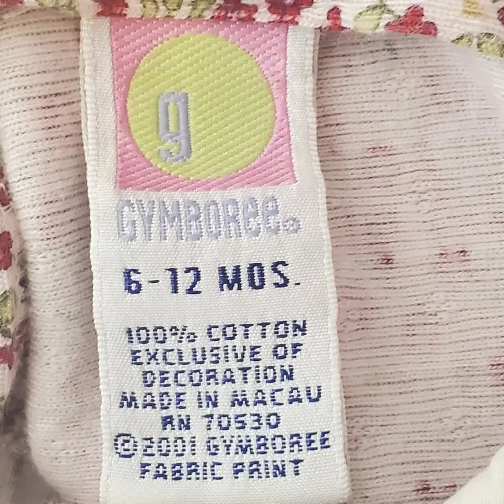 Vintage Gymboree Floral Top 6-12mo
